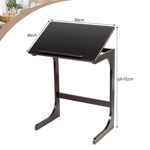 Slim and Elegant C-Shaped Side table with Adjustable Table Top