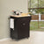 2-Door Kitchen Trolley Cart with Drawer and Spice Rack-Brown