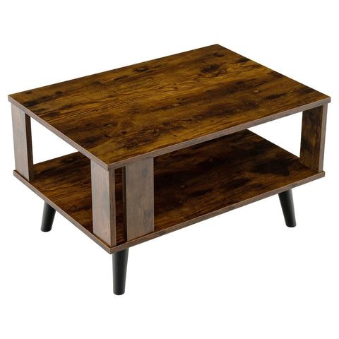 Modern Industrial Coffee table with Elegant Wood Grain Surface and Stable Structure