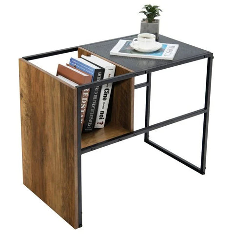 Compact and Elegant Side Table with C-Shape and Fully Reversible Design
