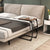 Modern and Compact Side Snack Table with Metal Frame in Brown