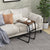 Modern and Compact Side Snack Table with Metal Frame in Brown