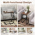 Modern and Compact Side Snack Table with Metal Frame in Brown