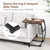 Modern and Compact Side Snack Table with Metal Frame in Brown