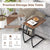 Modern and Compact Side Snack Table with Metal Frame in Brown
