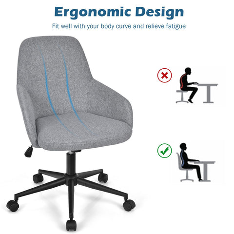 Height-Adjustable Multi-Use Chair with Ergonomic Design and Smooth Wheels in Grey