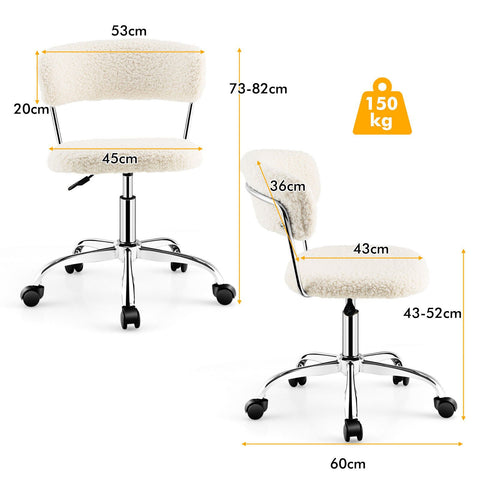 Simple Multi-Function Adjustable Office Chair with Faux Fur and Swivel