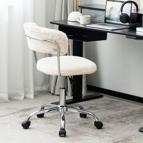 Simple Multi-Function Adjustable Office Chair with Faux Fur and Swivel