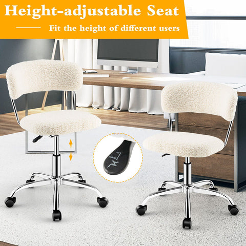 Simple Multi-Function Adjustable Office Chair with Faux Fur and Swivel
