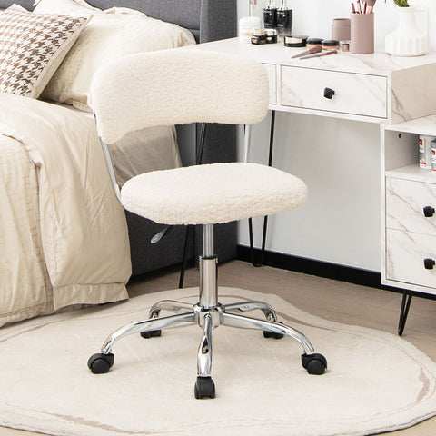 Simple Multi-Function Adjustable Office Chair with Faux Fur and Swivel