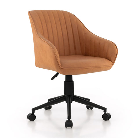 Multi-Use Height-Adjustable Office Chair with 360° Rotation and Premium Materials in Brown