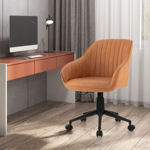 Multi-Use Height-Adjustable Office Chair with 360° Rotation and Premium Materials in Brown