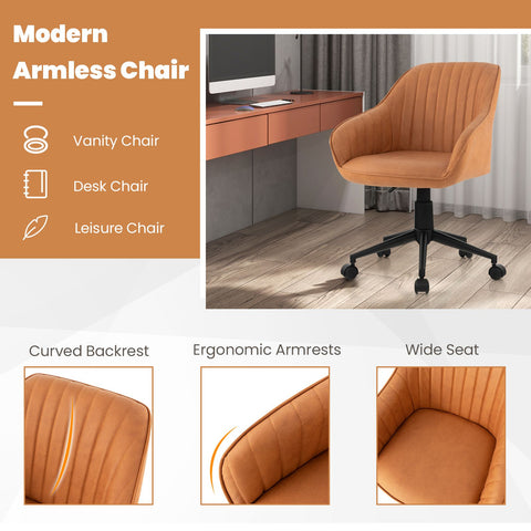 Multi-Use Height-Adjustable Office Chair with 360° Rotation and Premium Materials in Brown