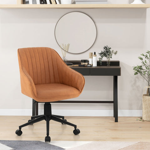Multi-Use Height-Adjustable Office Chair with 360° Rotation and Premium Materials in Brown