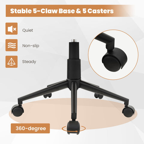 Multi-Use Height-Adjustable Office Chair with 360° Rotation and Premium Materials in Brown