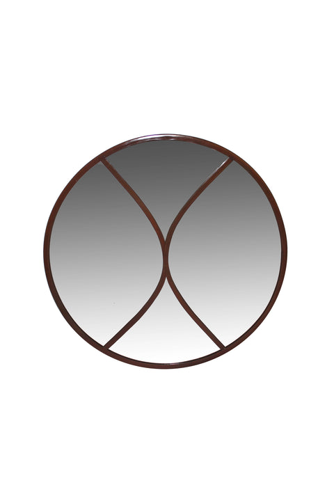 Versatile Circular Outdoor Natural Rust Mirror