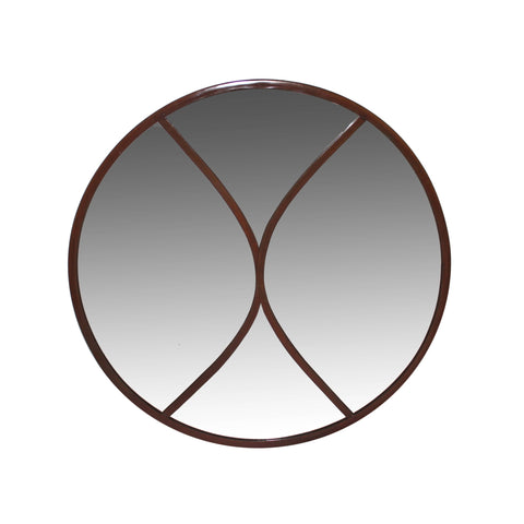 Versatile Circular Outdoor Natural Rust Mirror