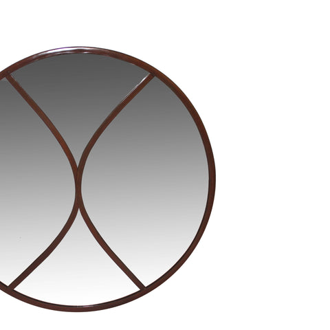 Versatile Circular Outdoor Natural Rust Mirror