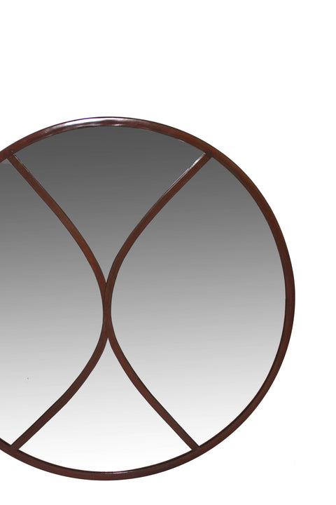 Versatile Circular Outdoor Natural Rust Mirror