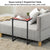 Patio Ceramic Top Side Table with C-Shaped Design and Metal Frame