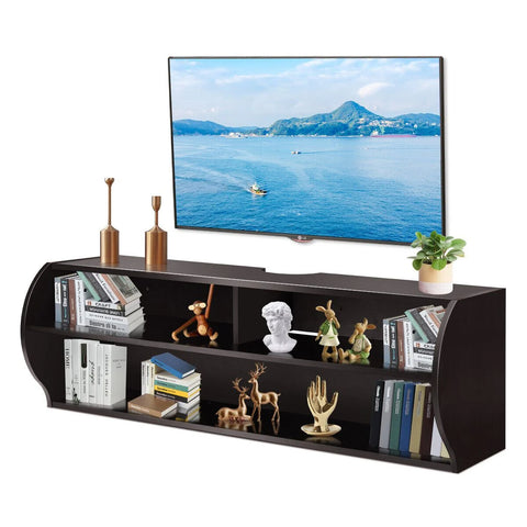 Versatile and Spacious Wall-Mounted TV Stand with Easy Cable Management