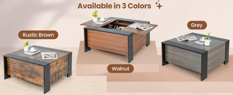 Practical and Stylish Sliding Coffee Table with Square Design and Hidden Storage