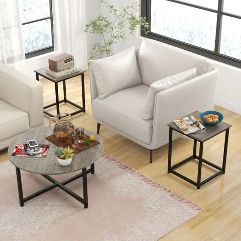 Versatile and Modern 3 Piece Coffee Table with Metal Frame