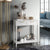 Stylish Entryway Console Table with Acacia Wood Frame and Storage Shelf