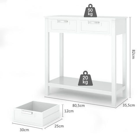 Stylish Entryway Console Table with Acacia Wood Frame and Storage Shelf