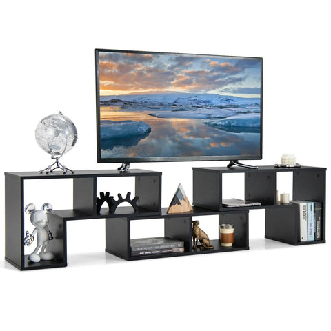 Modern and Minimalist TV Stand with Convertible Shelves and Contemporary Design
