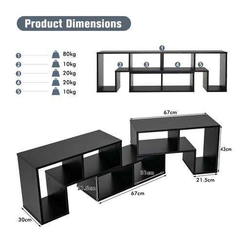 Modern and Minimalist TV Stand with Convertible Shelves and Contemporary Design