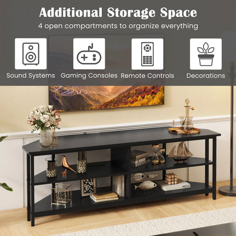 Elegant TV Stand with Practical Corner Design and Spacious Open Shelves