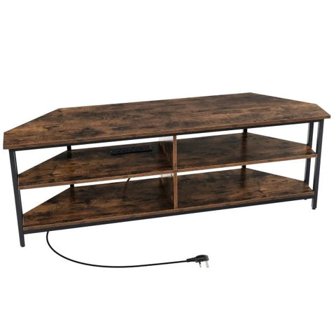 Elegant TV Stand with Practical Corner Design and Spacious Open Shelves