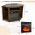 Elegant Spacious TV Stand with LED Lighting and Customizable Fireplace Insert