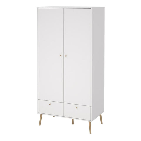Elegant and Minimalistic Scandinavian Wardrobe with Oak Wooden Legs