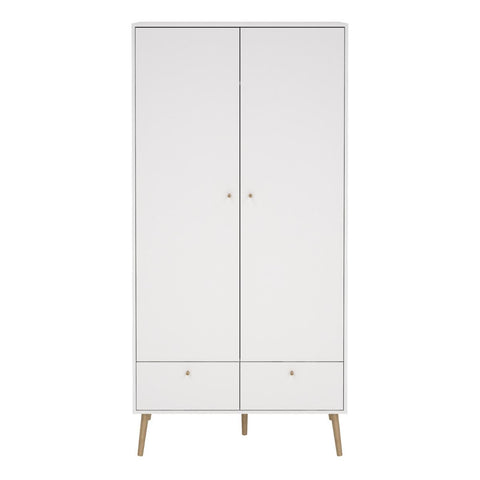 Elegant and Minimalistic Scandinavian Wardrobe with Oak Wooden Legs