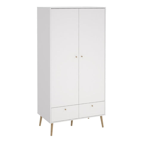 Elegant and Minimalistic Scandinavian Wardrobe with Oak Wooden Legs