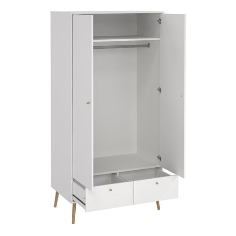 Elegant and Minimalistic Scandinavian Wardrobe with Oak Wooden Legs