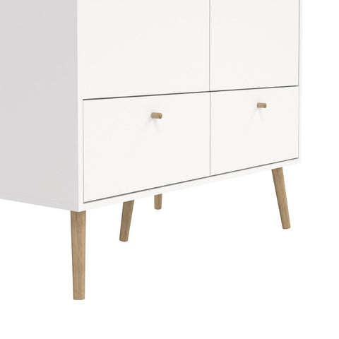 Elegant and Minimalistic Scandinavian Wardrobe with Oak Wooden Legs