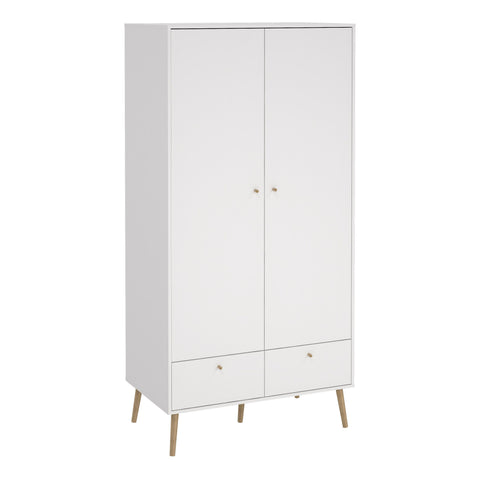 Elegant and Minimalistic Scandinavian Wardrobe with Oak Wooden Legs