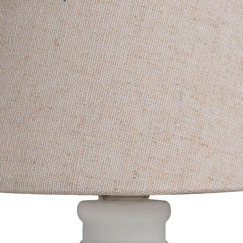 Elegant Oatmeal Linen Table Lamp with a Neutral Washed Wood Base