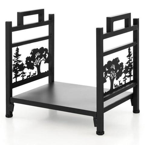 Stylish Firewood Rack with Side Handles and Adjustable Footpads