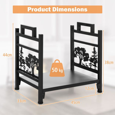 Stylish Firewood Rack with Side Handles and Adjustable Footpads