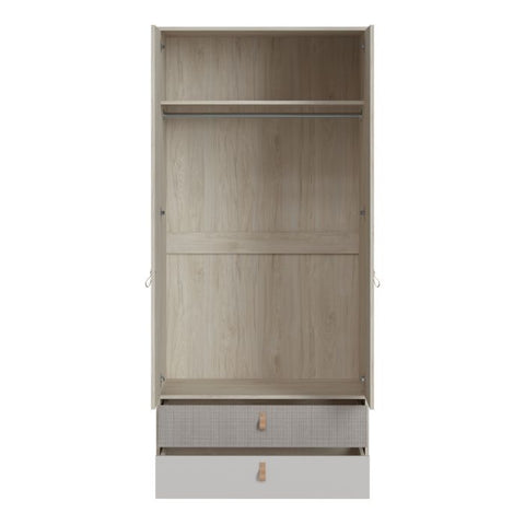 Elegant and Versatile Walnut Wardrobe with Stylish Leather Handles