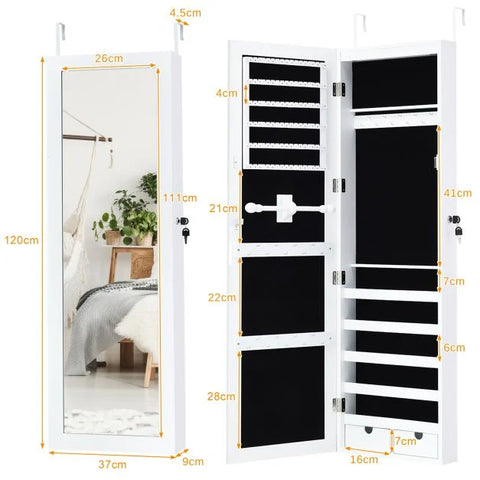 Mountable Jewellery Cabinet with Versatile Design and Smart LED Lights