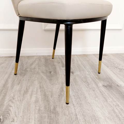 Minimalistic Multi-Use Leather Dining Chair with Beautiful Round Finish