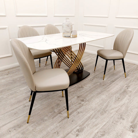 Minimalistic Multi-Use Leather Dining Chair with Beautiful Round Finish