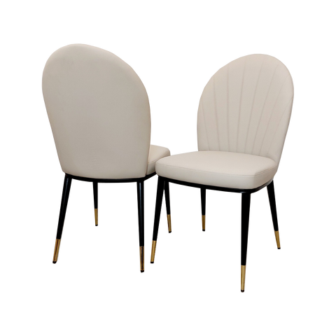 Minimalistic Multi-Use Leather Dining Chair with Beautiful Round Finish