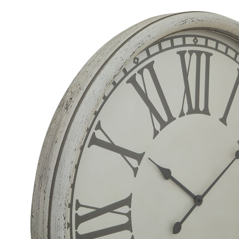 Rustic Vintage Inspired Wall Clock with Glass Embossed Face