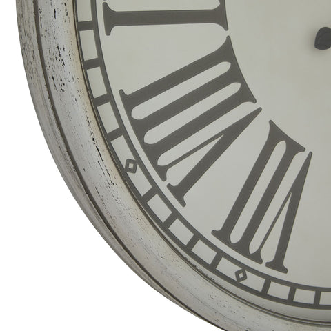 Rustic Vintage Inspired Wall Clock with Glass Embossed Face